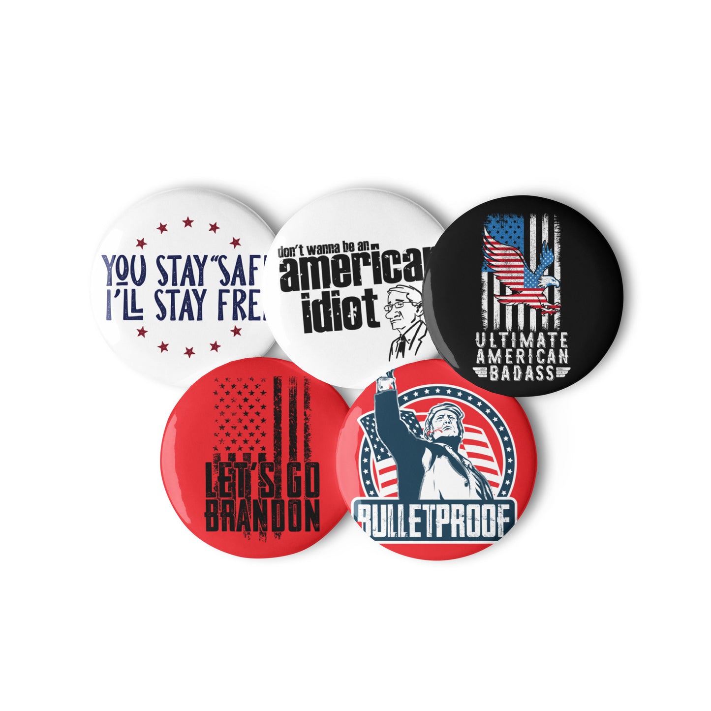 Set of pin buttons