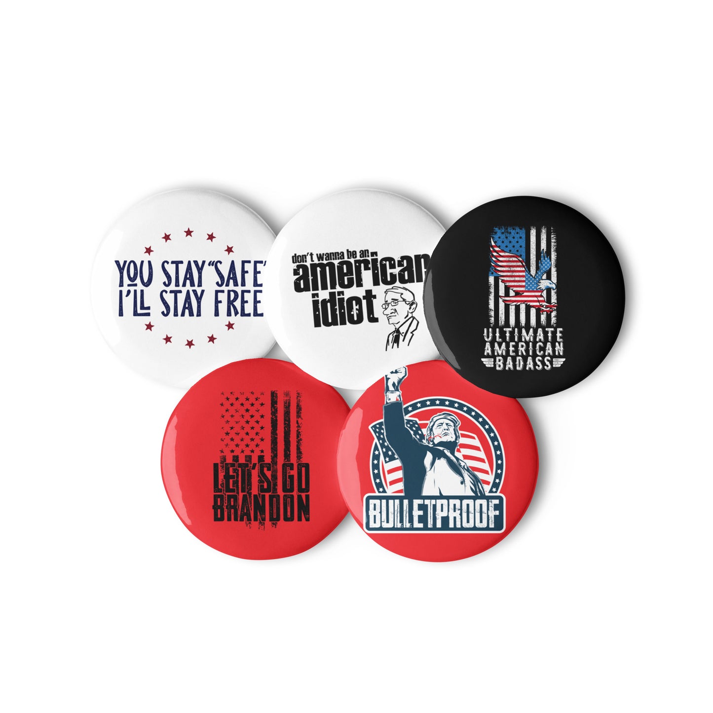 Set of pin buttons