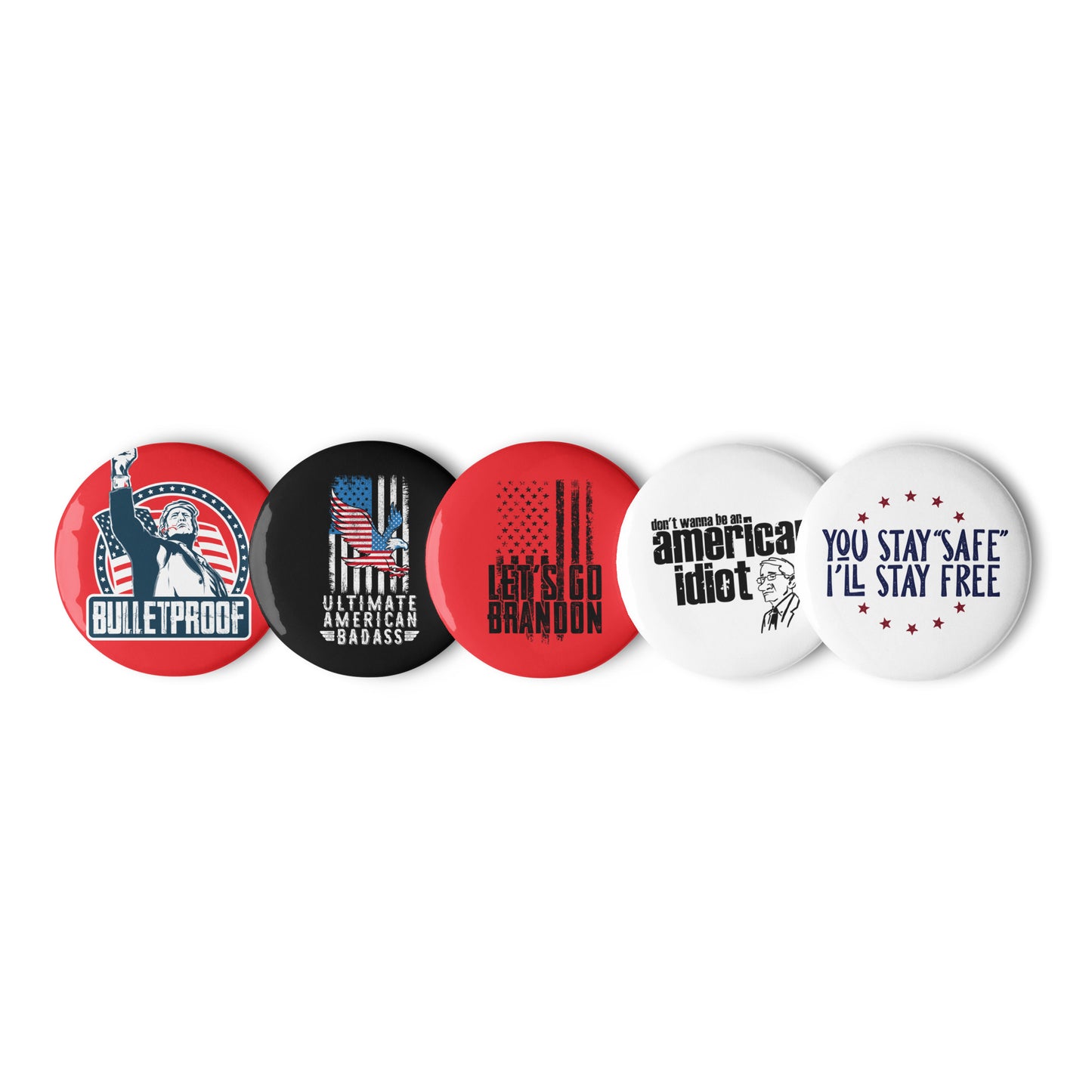 Set of pin buttons